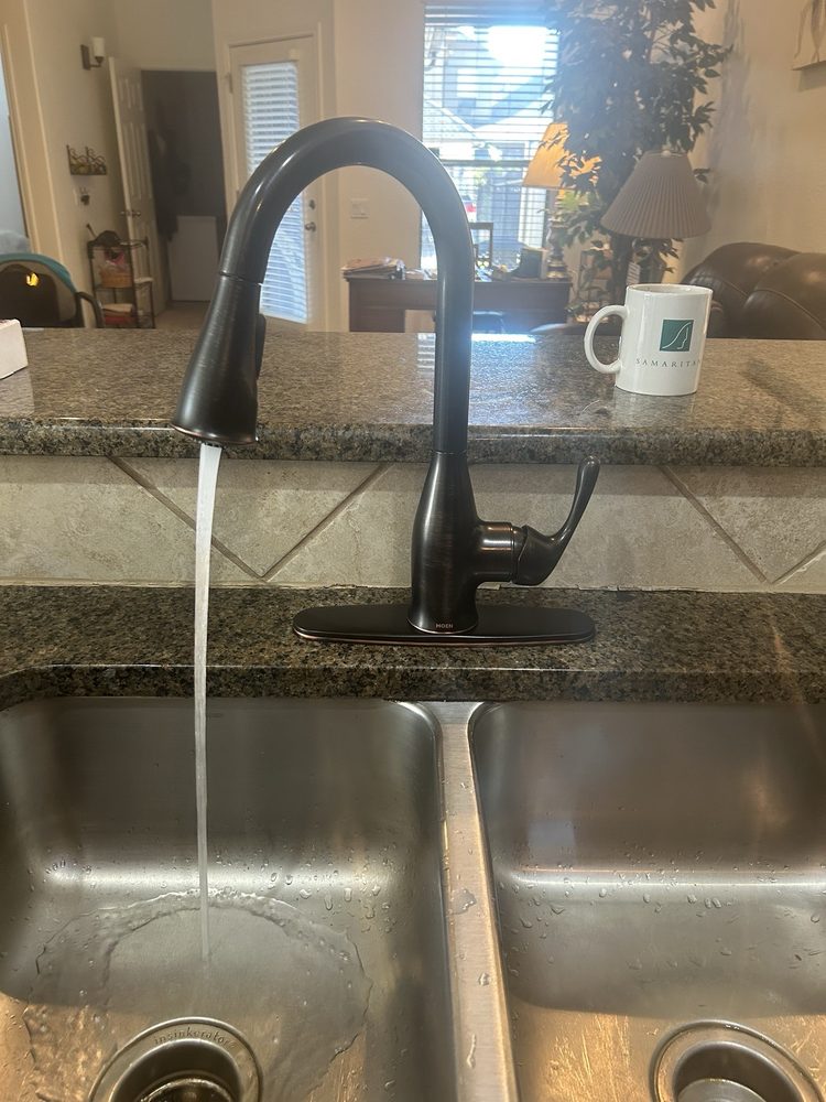 New kitchen faucet installed and running
