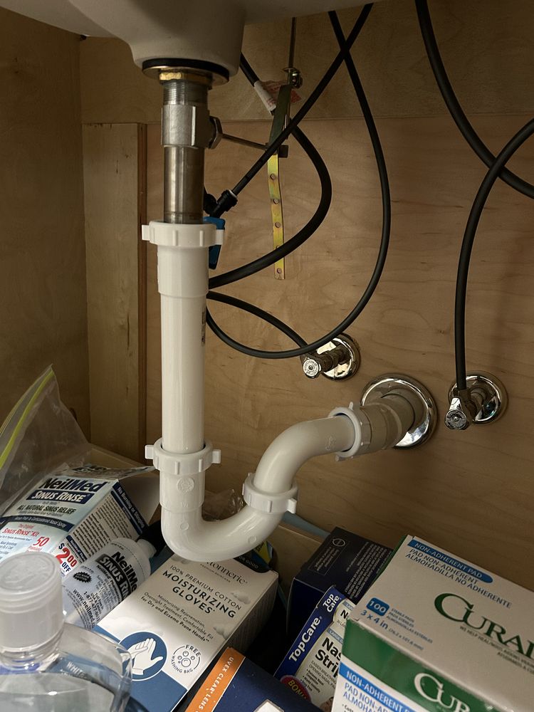 P-trap replacement under bathroom sink
