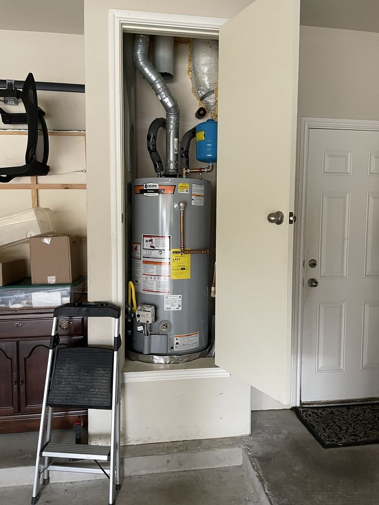 Water heater replacement in garage closet